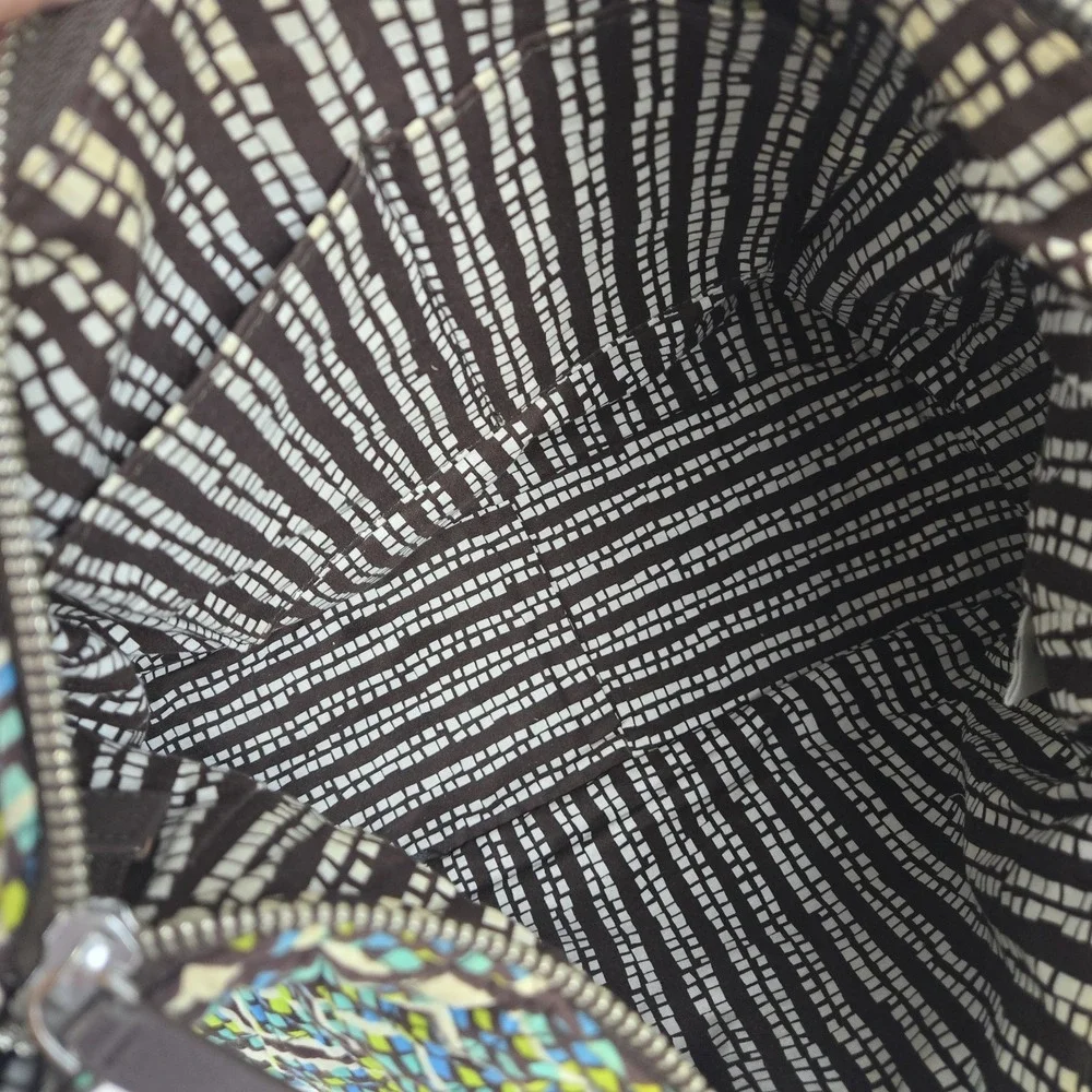 Vera Bradley Vivian Hobo Rain Forest Pattern Quilted Cotton Satchel Bag READ